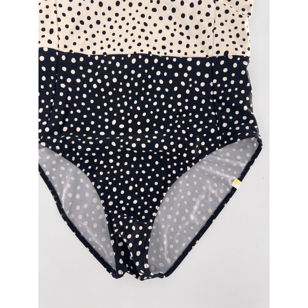Summersalt Oasis One-Piece Swimsuit Women 6 Black White Ruffle Polka Dot - Picture 5 of 12